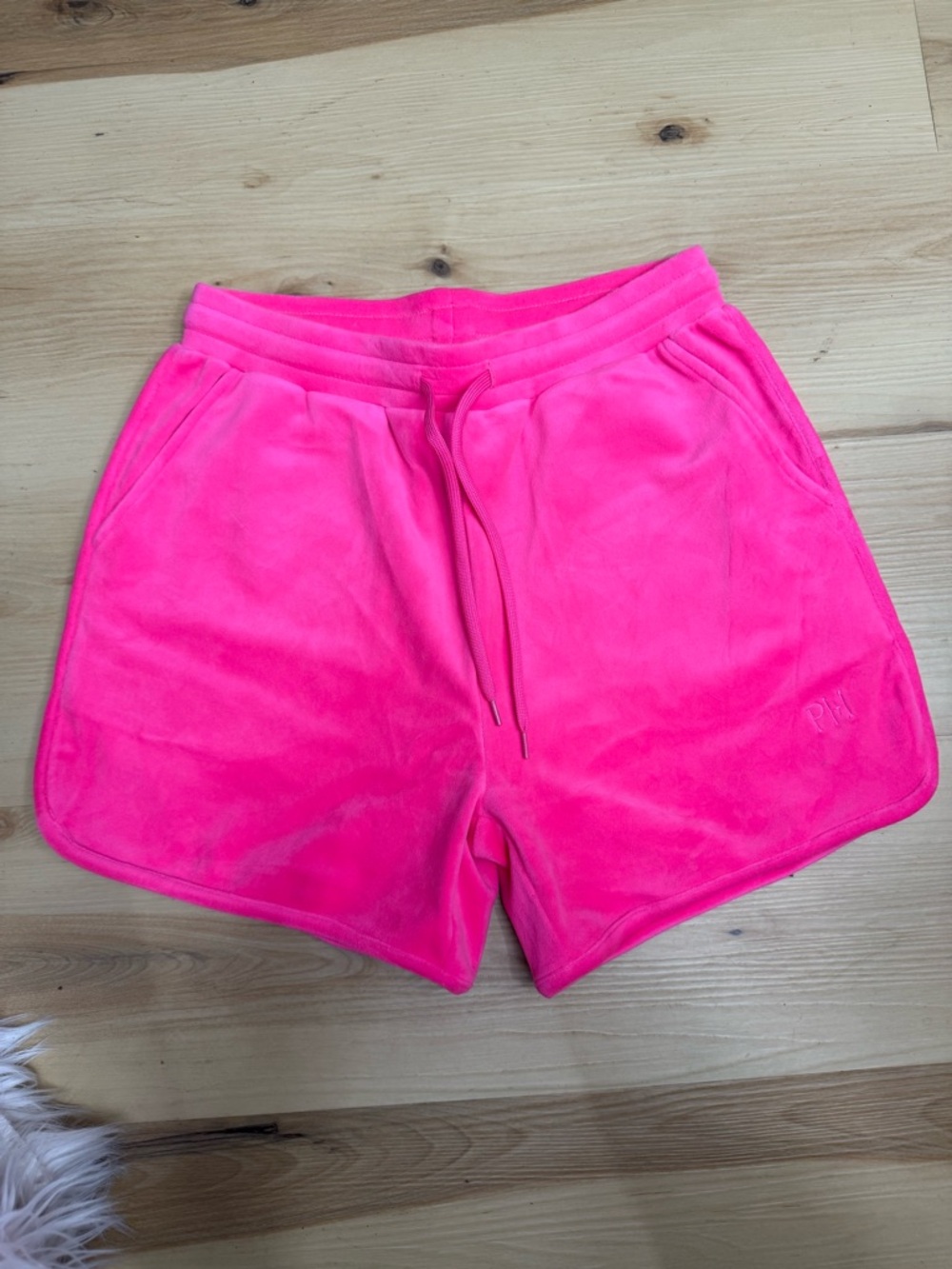 Paris Hilton Neon Pink Velour Sport Shorts